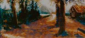 デーンジョンガーデン、カンタベリー、2000（紙に油彩） 作： Lee Campbell